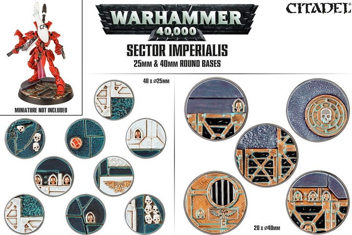 Sector Imperialis: socles ronds de 25 et 40mm