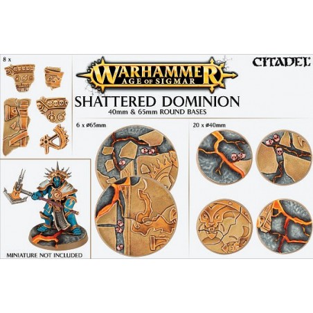 Shattered Dominion: socles ronds de 40 et 65mm