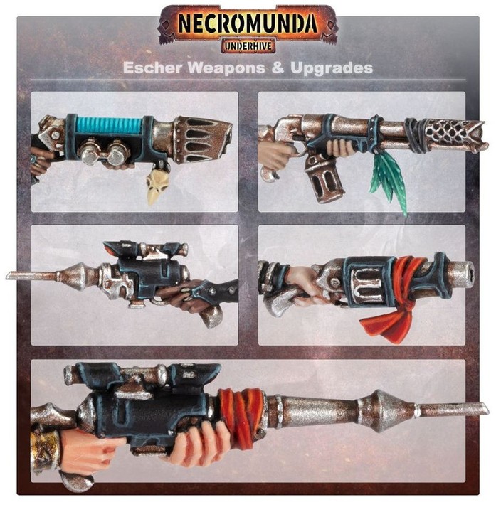Escher Weapons and Upgrades Gang Escher Necromunda | VPC Forges