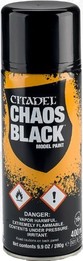 Bombe aérosol de 400ml de peinture noire Chaos Black