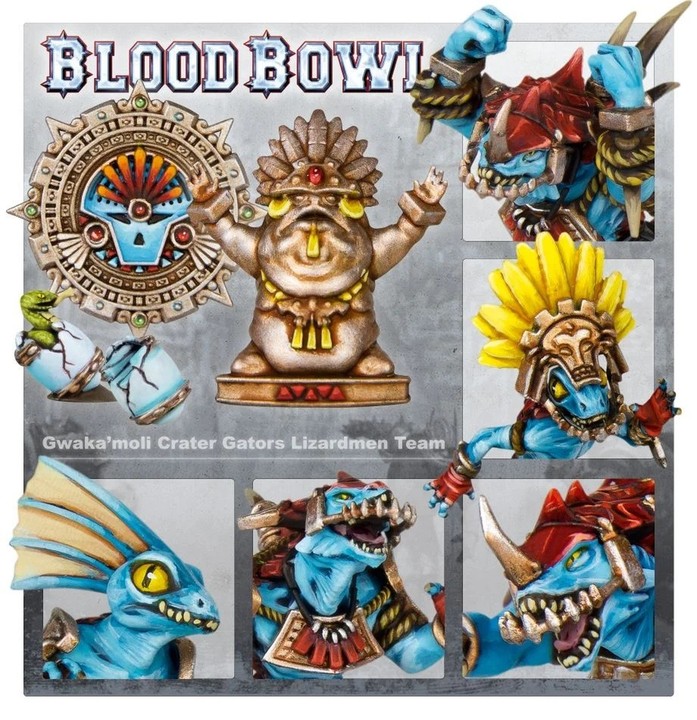 Blood Bowl – Équipe d’Hommes-Lézards – Gwaka'moli Crater Gators | VPC Forges